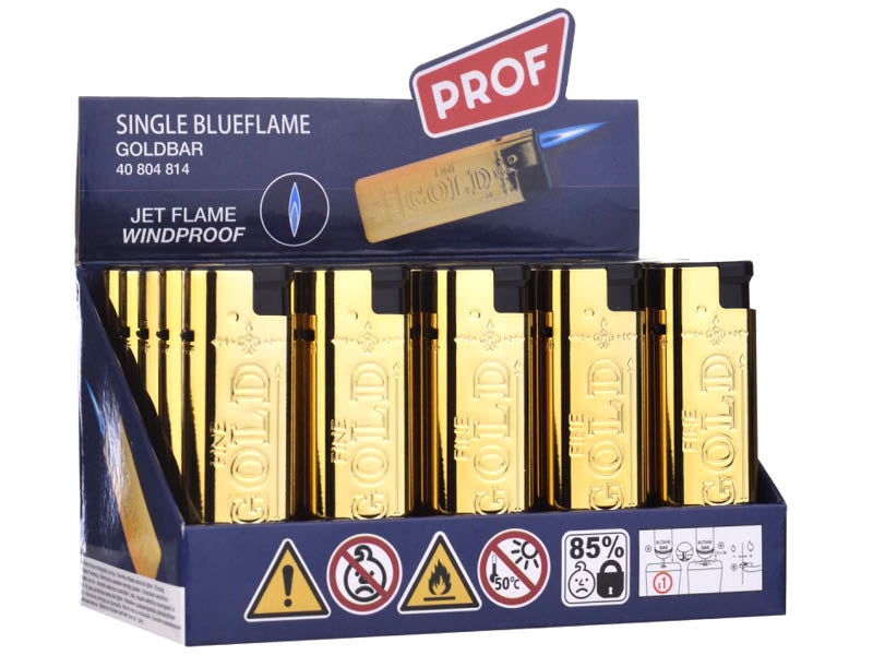Prof gold bar jet flame 25 stuks display
